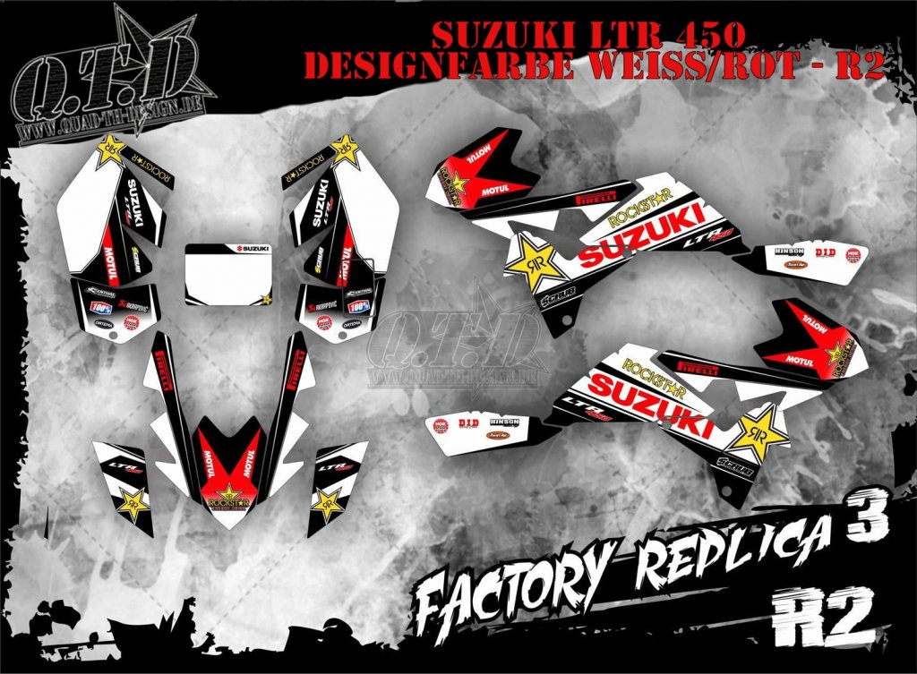 Factory Replica 3 Weiß-Rot für Suzuki LTR 450